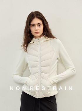 NON RESTRAIN轻薄三防90白鸭绒排骨羽绒服女可拆连帽短款保暖外套