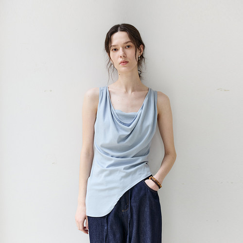 NONRESTRAIN荡领收腰无袖背心