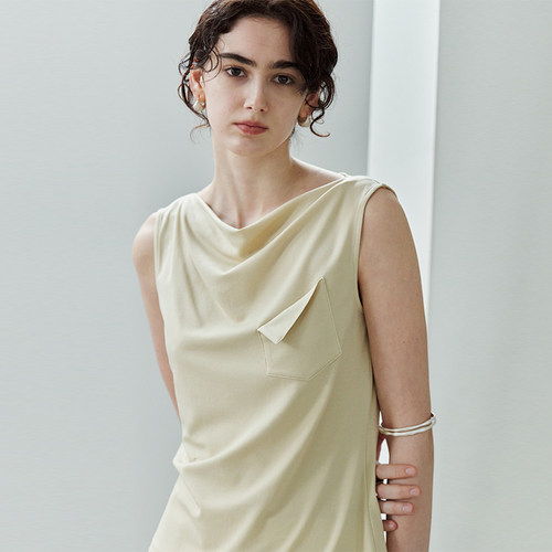 NONRESTRAIN一字肩荡领背心上衣