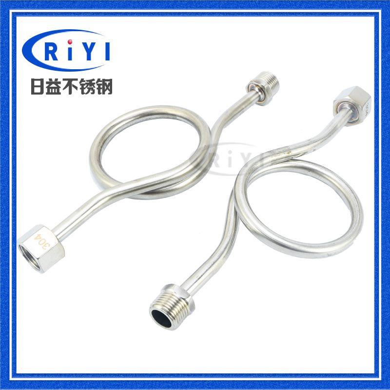 304不锈钢M20*1.5压力表专用缓冲管冷凝管弯管4分连接外丝转换管