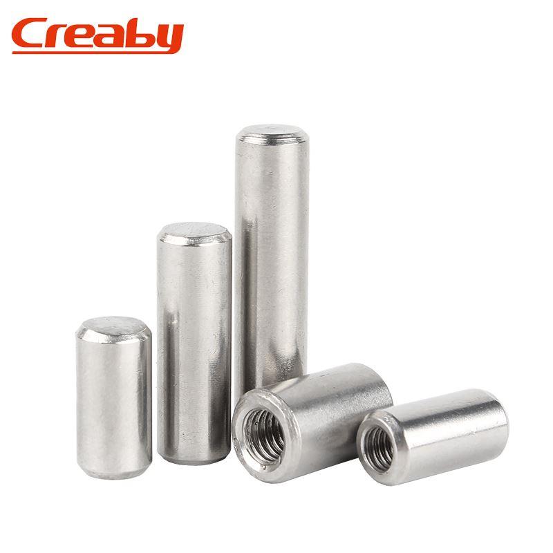 304不锈钢内螺纹圆柱销内牙销钉GB120带孔定位销M4M5M6M8M10M12