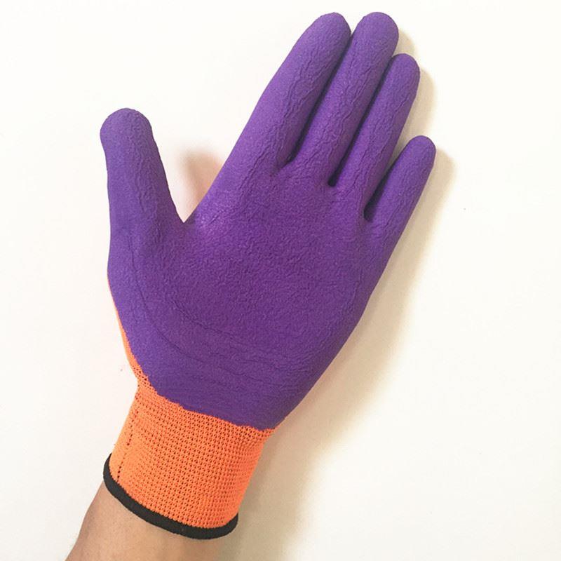 夏季劳保手套尼龙发泡王工地劳动手套防护塑胶耐磨透气胶皮手套