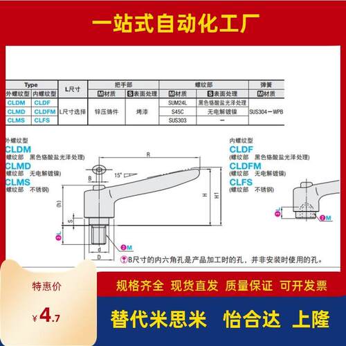 替代米思米固定把手 CLDM6-8/12/16/20/25/32/40-B/M/S