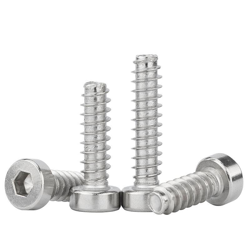 304不锈钢薄头平尾自攻螺丝矮头内六角螺丝钉大全M1.7M2M3M4M5M6