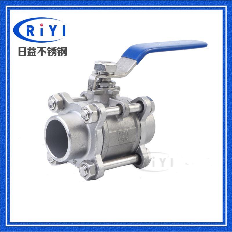 304 316L工业不锈钢三片式对焊球阀 焊接手动球阀门 Q61F-16P25P
