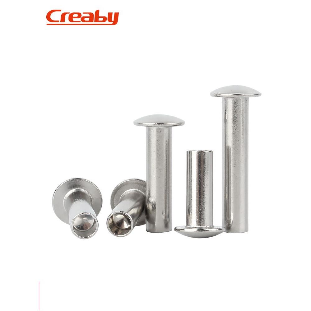 304不锈钢扁圆头空心铆钉大圆伞头卯钉半空芯铆钉柳丁M2M3M4M5