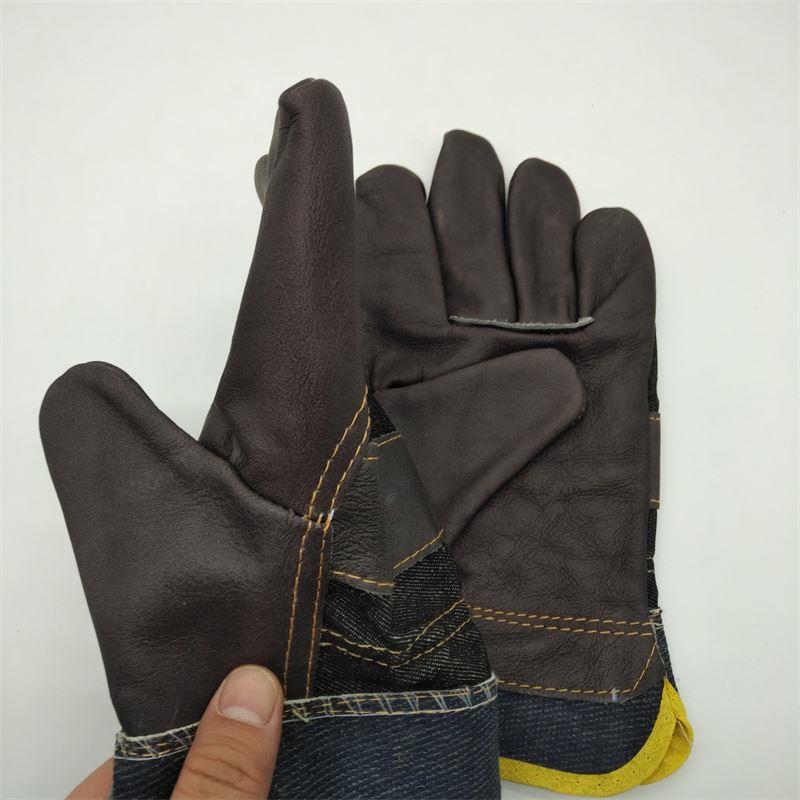 12双整包电焊工手套头层真皮软牛皮耐磨劳保铆工汽修厂家促销短款