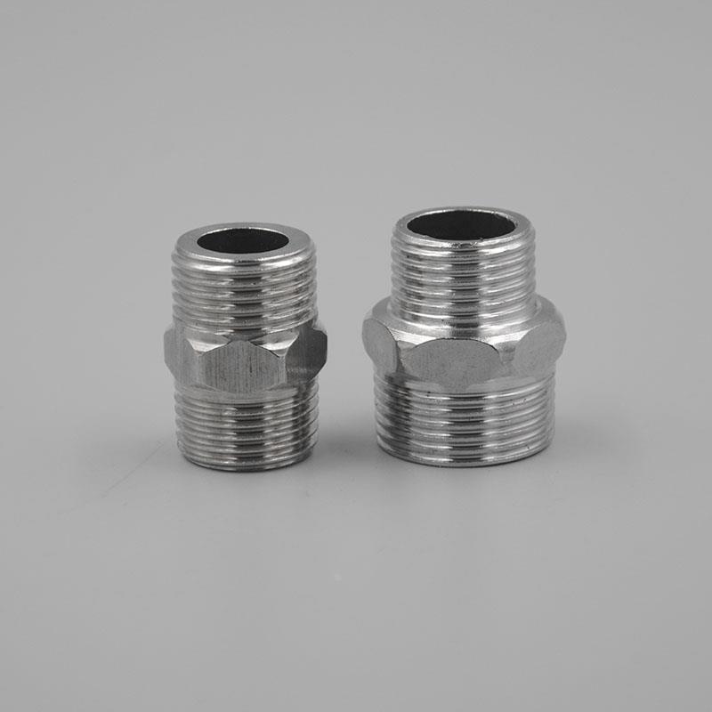 不锈钢钢对丝201 对接 变径接头4分6 1/2DN15大小头加厚螺纹丝扣