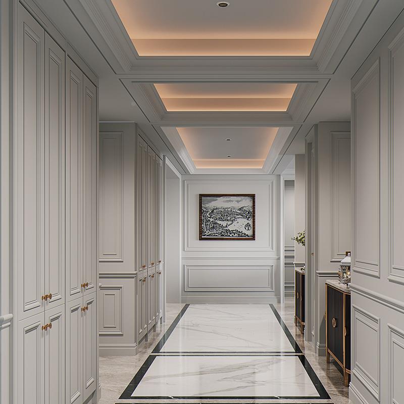 客厅实木护墙板定制全屋墙裙美式木饰面全屋定制沙发电视背景墙