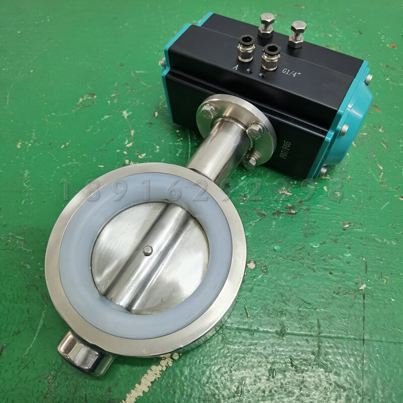 。卫生级气动硅胶蝶阀D671G对夹式食品级医药供水设备专用切断阀