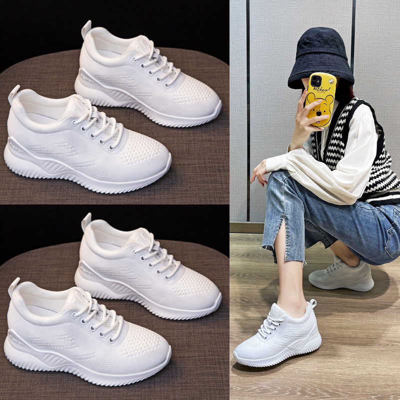 内增高小白鞋2024年新款秋季百搭女运动鞋韩版透气休闲鞋高跟鞋女