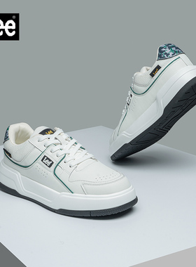 Lee真皮男鞋白色板鞋冬季款潮流时尚小白鞋男士休闲鞋厚底鞋子潮