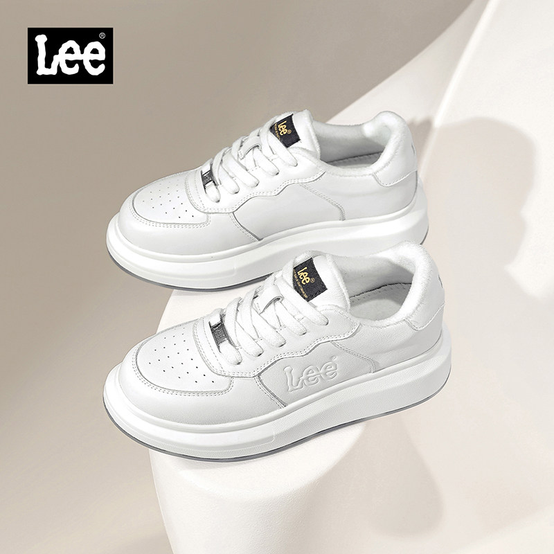 Lee官方女鞋真皮休闲鞋运动百搭鞋子潮流韩版板鞋厚底加绒小白鞋,女鞋,时尚休闲鞋,淘宝优惠券,粉丝福利购,淘宝优惠卷