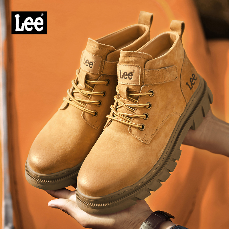 Lee英伦风工装靴真皮马丁靴