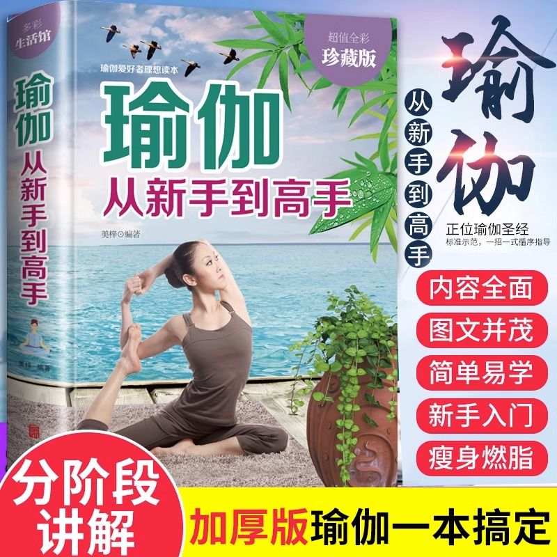 官方正版 瑜伽从新手到高手 瘦身塑身教程瑜伽体式大全 瑜伽书籍瘦身 阴瑜伽 减肥神器初级入门瑜伽教材书 减肥塑身健身瑜伽练习书