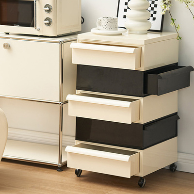 ?jh北欧中古塑料收纳柜可移动床头柜ins储物边柜简约卧室抽屉式