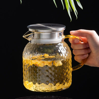 夏天家用高颜值米粒玻璃冷水壶大容量锤纹凉白开水杯茶壶套装