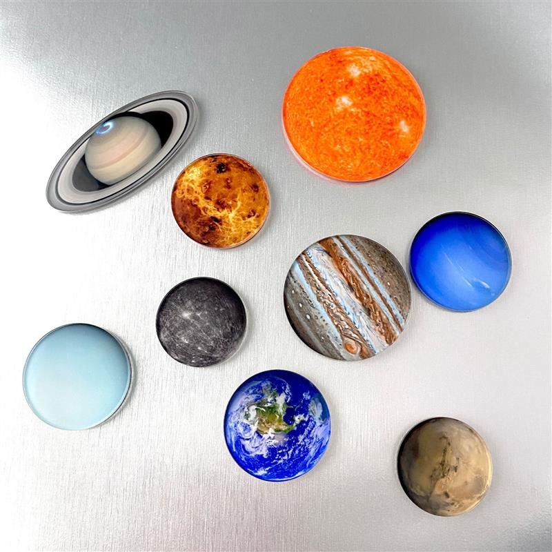 八大行星太阳系冰箱贴创意卡通星空宇宙地球NASA天文教具磁贴定制
