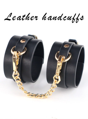 道具手铐毛绒pu皮革手铐剧本杀游戏道具手链加重情侣加厚脚铐男女