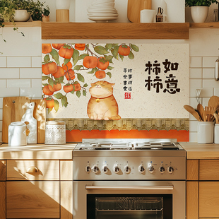 厨房防油贴纸防火耐高温墙贴防水防潮灶台面翻新橱柜墙纸铝箔贴纸