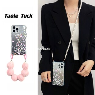 a26斜挎a33可背a53防摔a54 闪纸a135g四角可挂a15挂绳a23 ins韩系小熊花花适用三星s25ultra手机壳s23fe s24