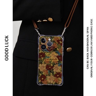 复古原创花朵适用三星s25ultra手机壳s24 a34ins小众a36可背a52s防摔a55 斜跨s21fe女a135g全包a16挂绳a23新款