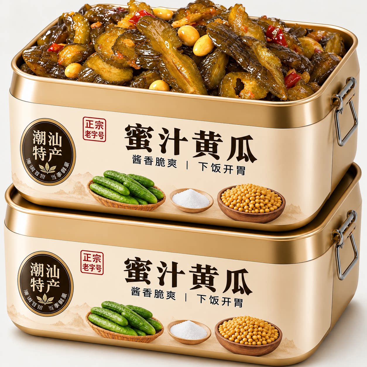 香甜脆瓜蜜汁脆黄瓜香辣酱黄瓜腌菜开胃即食下饭菜酱菜咸菜配粥菜