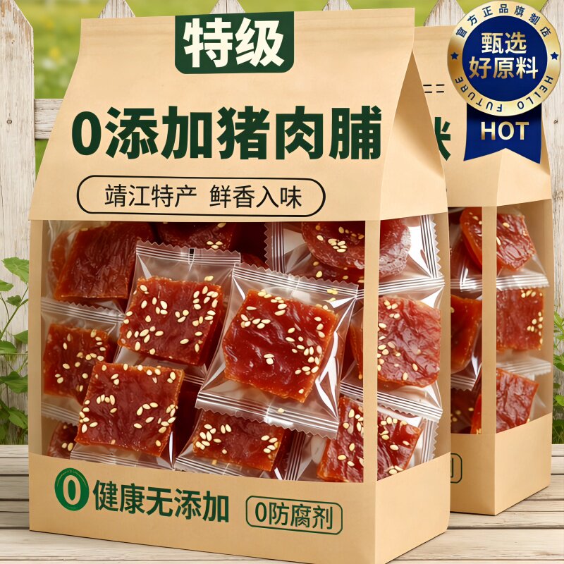 靖江猪肉脯零食官方旗舰店猪肉脯独立小包装解馋休闲零食边角料干