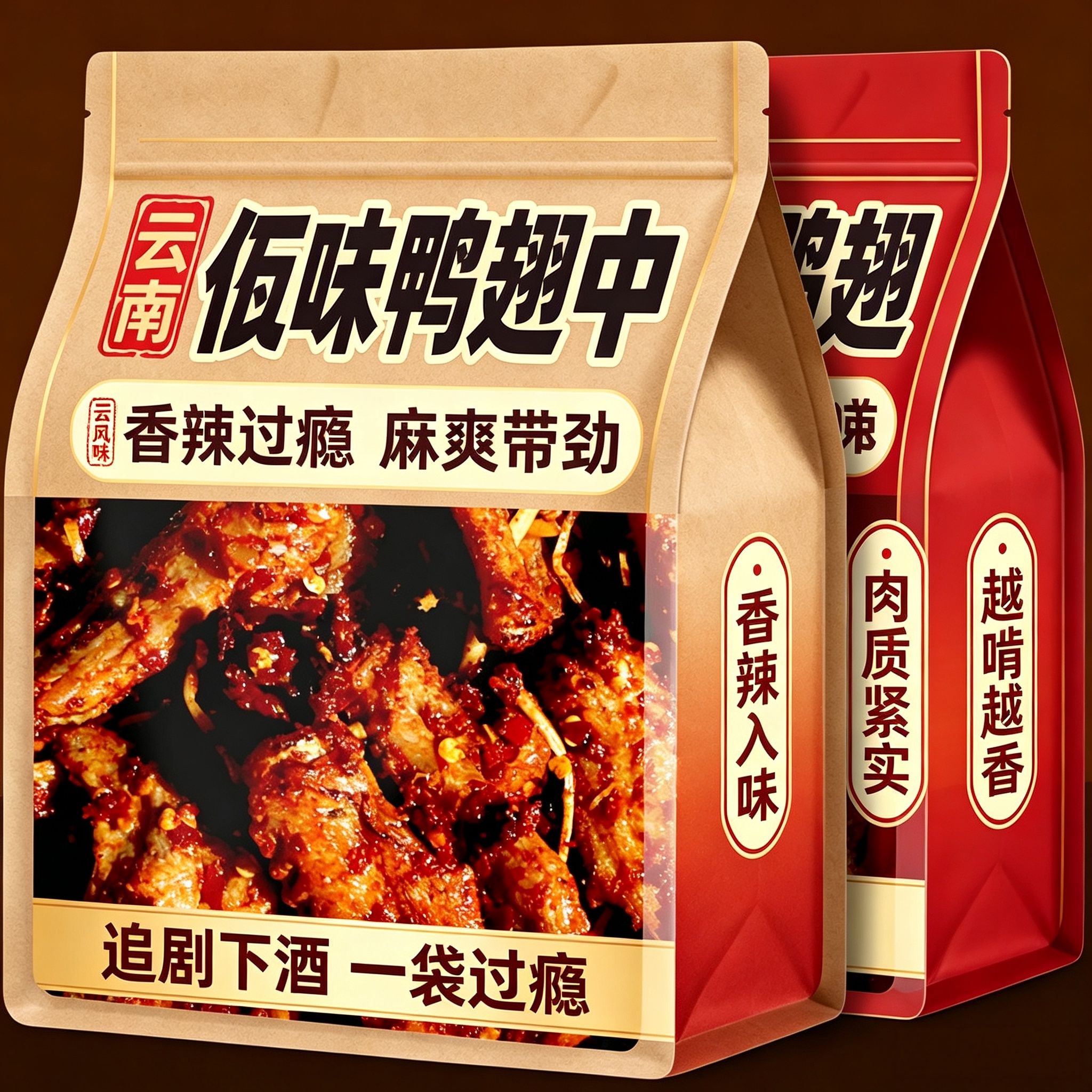 云南佤味鸭翅撇菜根即食苤菜根香辣麻辣鸭翅特产网红休闲零食小吃
