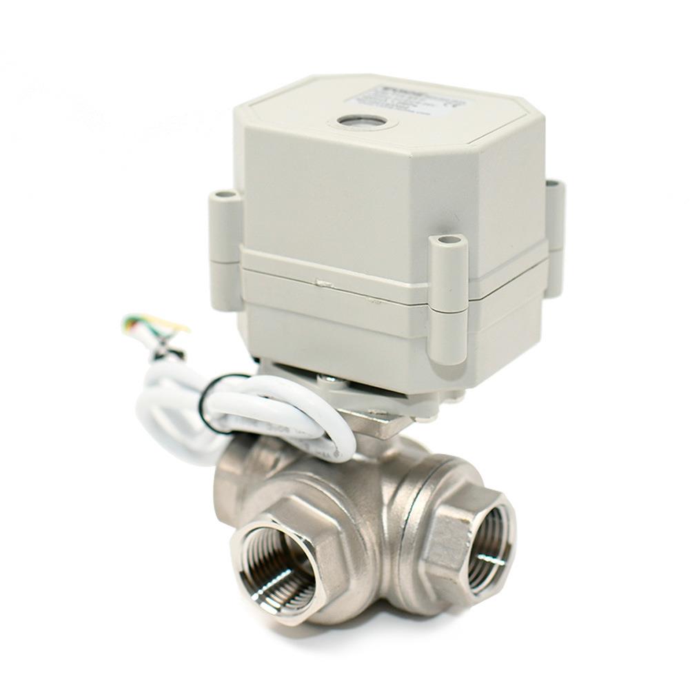 3分微型模拟量比例球阀不锈钢4-20mA0-10v0-5v电动三通调节阀DN10