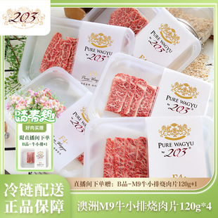 203澳洲进口纯种和牛M9雪花牛小排原切原味新鲜谷饲烧肉片套餐