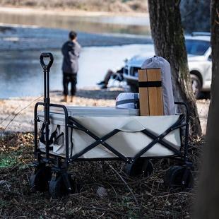 户外露营推车可折叠户外手推野餐车营地拖车拉杆小拉车桌板野营车