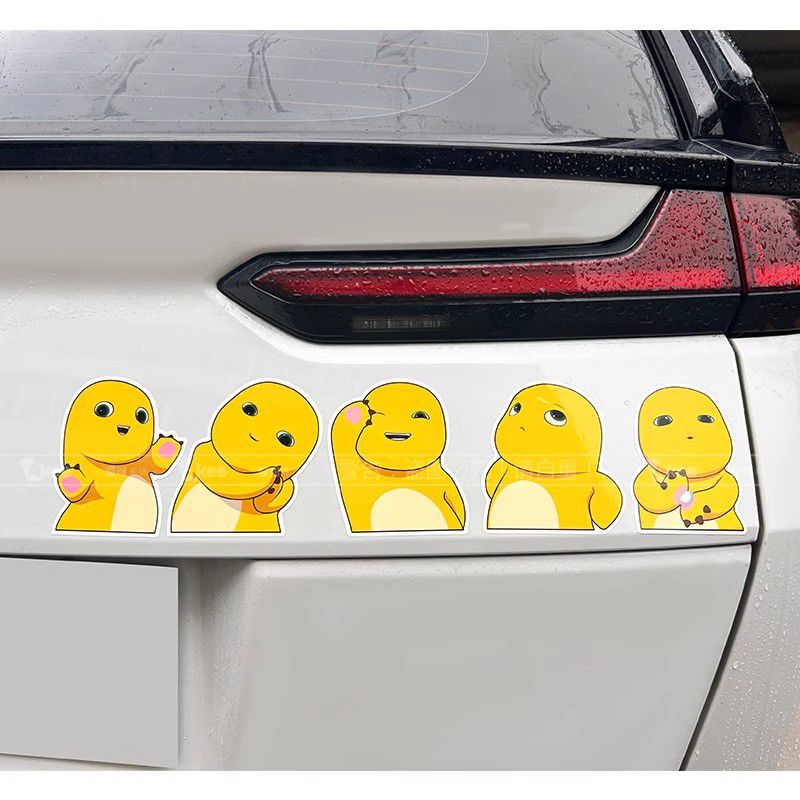 小奶龙胖胖龙汽车贴纸动漫卡通电动车摩托头盔汽车三角窗装饰车贴
