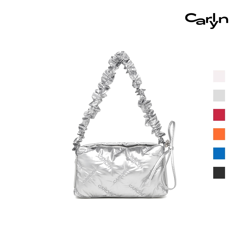 Carlyn GINNA韩国百搭肩带抽褶可调节可单肩云朵包斜挎包手提包
