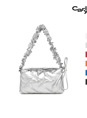 Carlyn GINNA韩国百搭肩带抽褶可调节可单肩云朵包斜挎包手提包