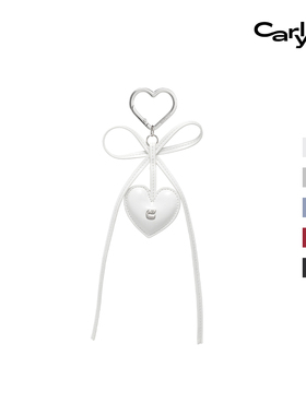 Carlyn HEART AND RIBBON CHARM迷你爱心配件女士包袋挂件钥匙扣