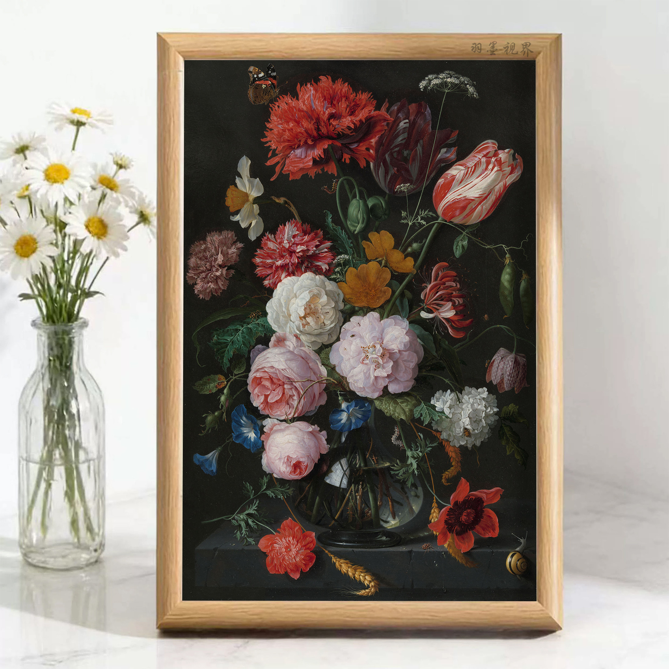 荷兰黄金时代花卉静物油画相框画