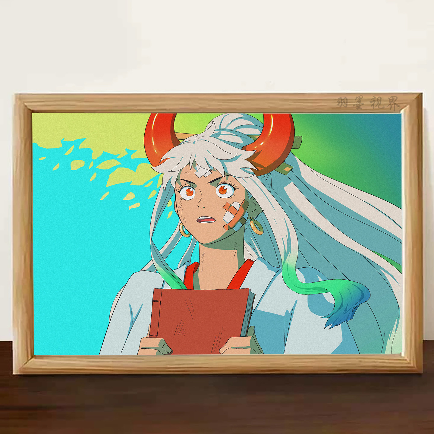 海贼王大和惊讶表情相框装饰画