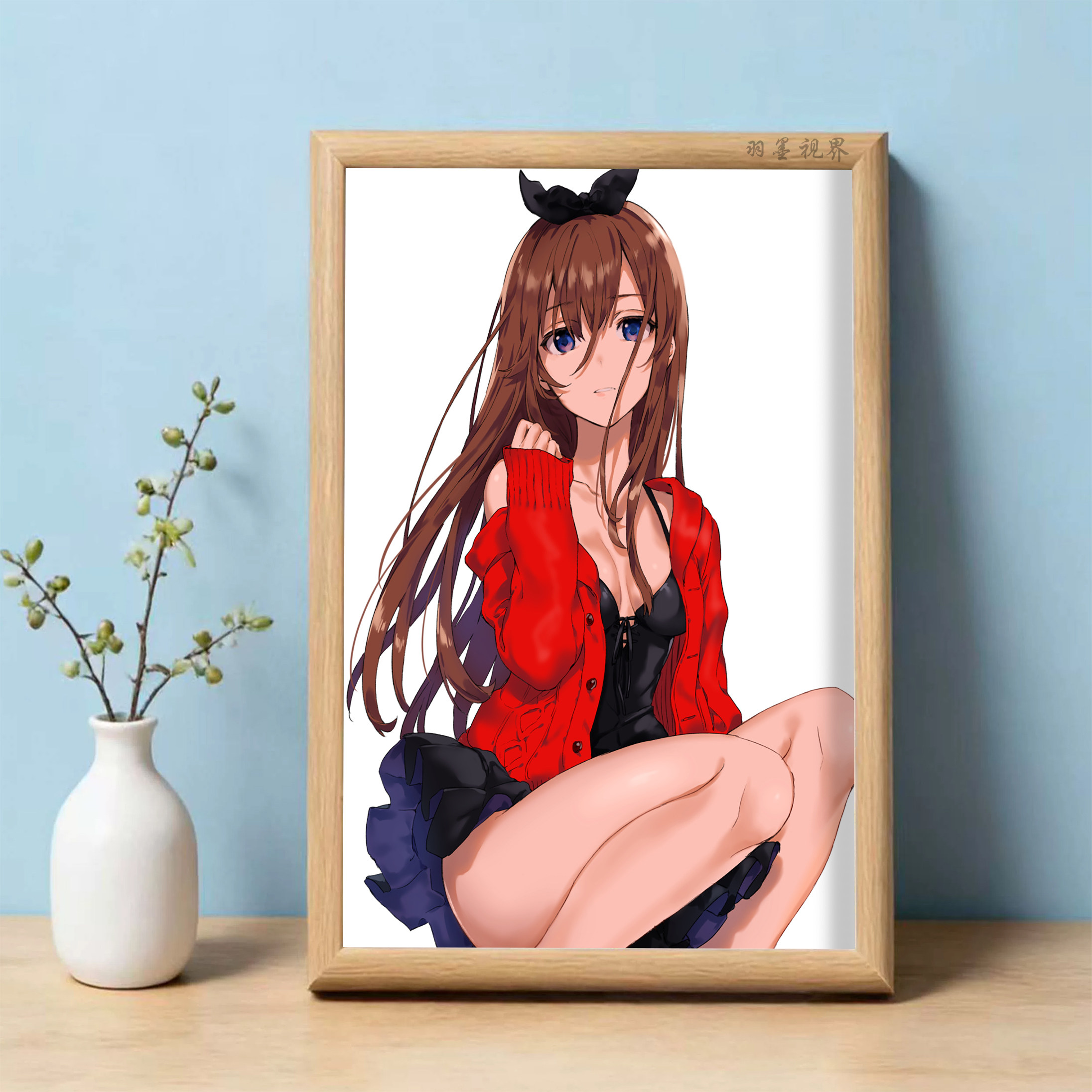 红毛衣少女同人相框摆件
