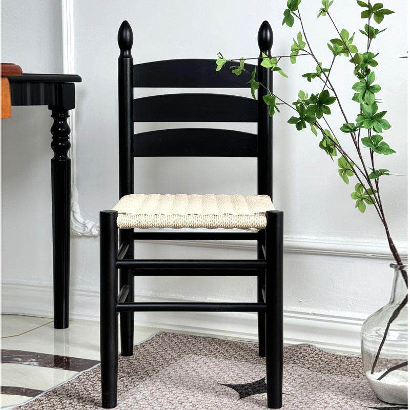 中古实木椅包邮复古法式餐桌椅Vintage家用靠背绳编夏克椅装饰椅