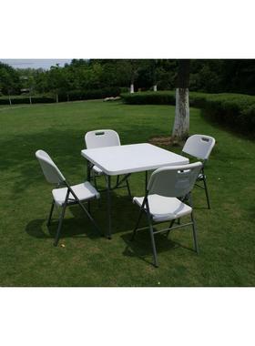 34英寸方桌方型吹塑餐桌小型四人饭桌87*87cm正方形塑料桌