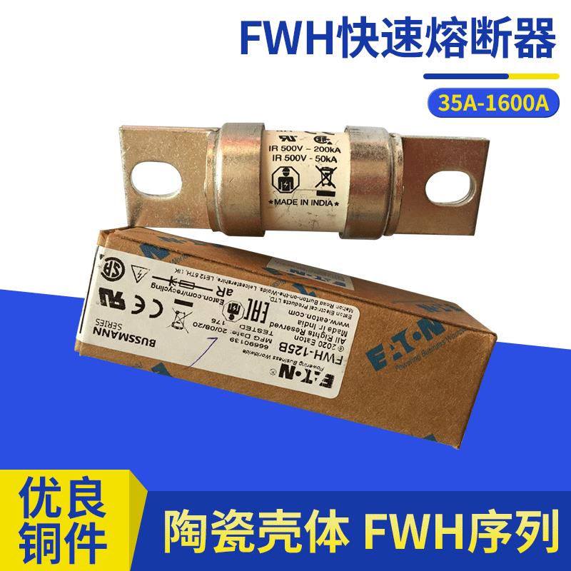 BUSSMANN快速熔断器FWH-125B直流快速熔断器500V陶瓷保险丝管125A