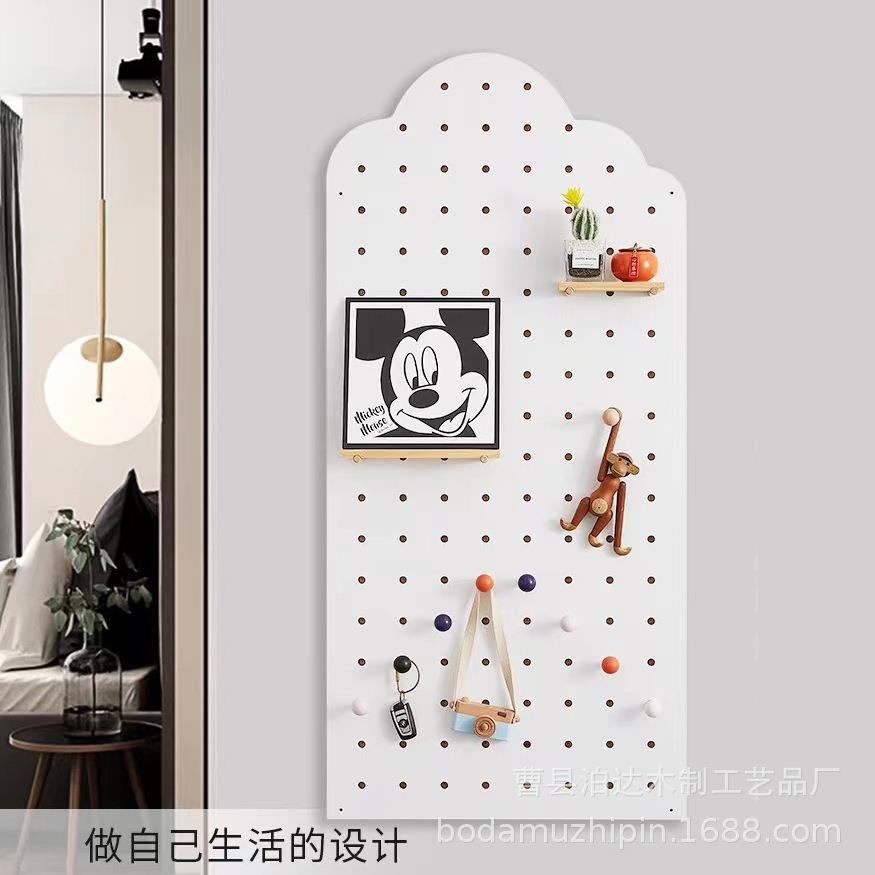 云朵形洞洞板木质墙壁置物架挂墙层板全屋装饰一字搁板收纳架
