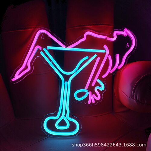 跨境霓虹氛围灯 发光柔性灯LED配件装饰灯5V USB亚马逊美女酒杯