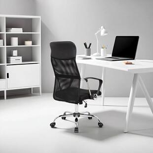 常规网椅铁架网椅带扶手头枕PU皮可换套子便宜铁架椅厂价JYX0037