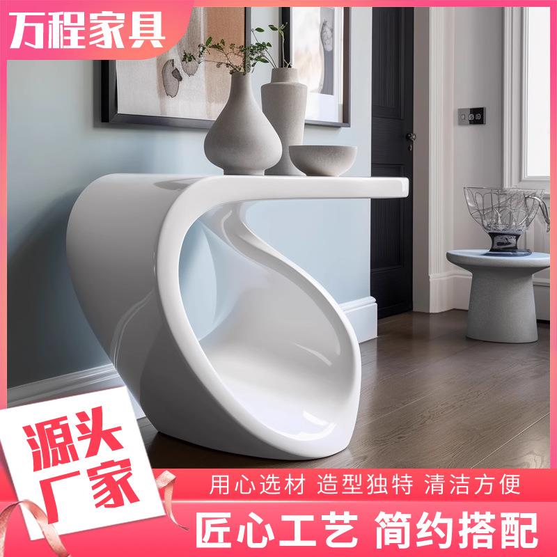 北欧轻奢餐边桌走廊边柜简约玄关桌靠墙边桌端景台客厅隔断柜