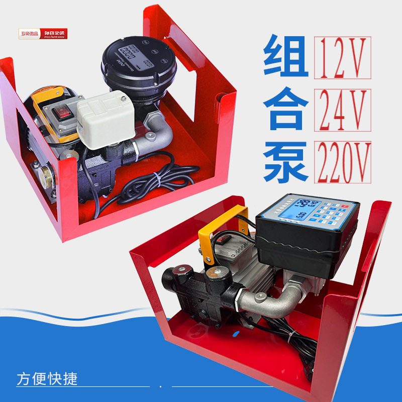 温港12V24V220V计量自吸加油泵全自动加油机总成柴油抽油泵大流量