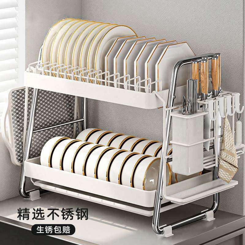 不锈钢碗架厨房置物架多功能放碗筷碗盘沥水架子碗碟收纳盒架台面