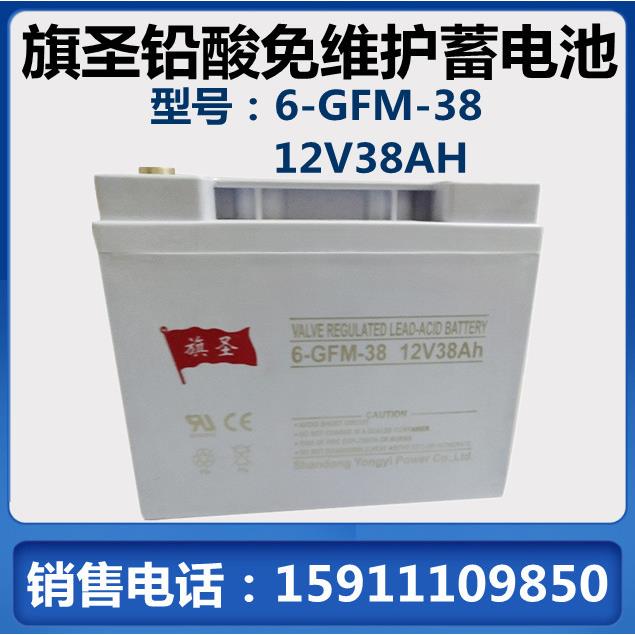 旗圣铅酸蓄电池6-GFM-3812V38AH机房UPS路灯监控太阳能