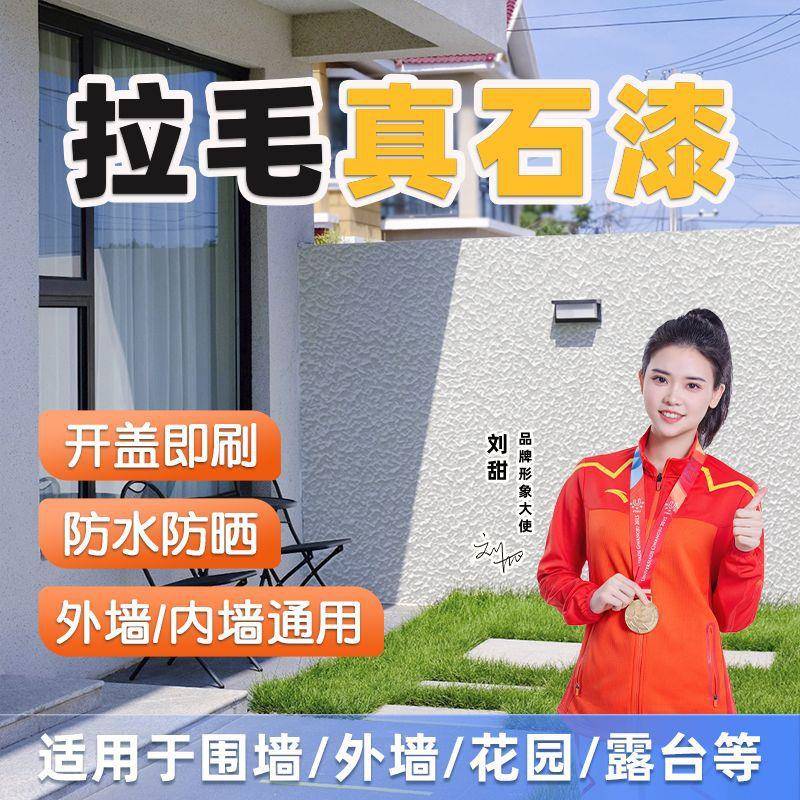 拉毛漆滚涂外墙真石漆室内家用自刷墙面漆肌理质感仿石艺术漆涂料